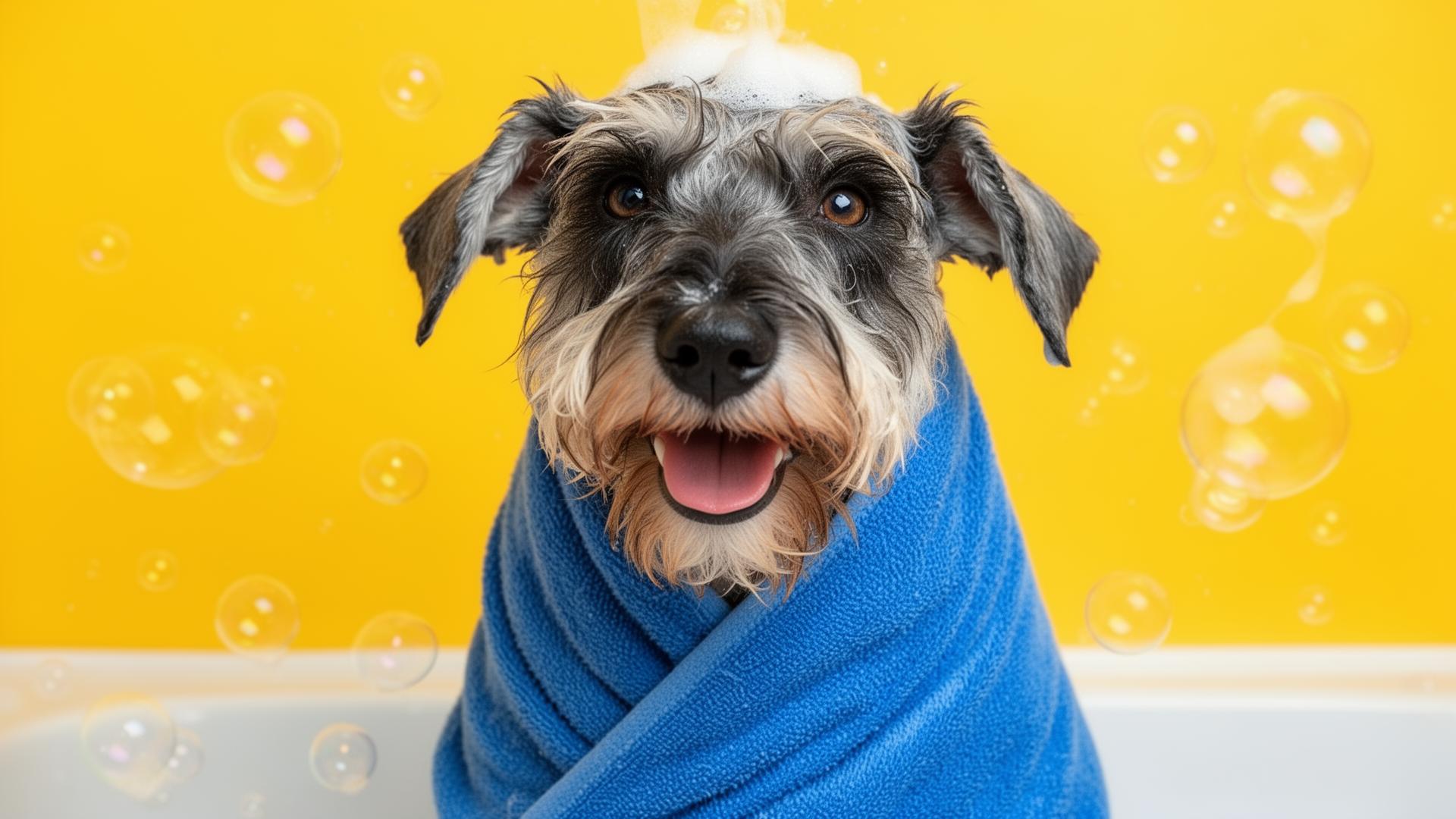 Chegou a hora do Banho! Cachorro tomando banho no pet shop