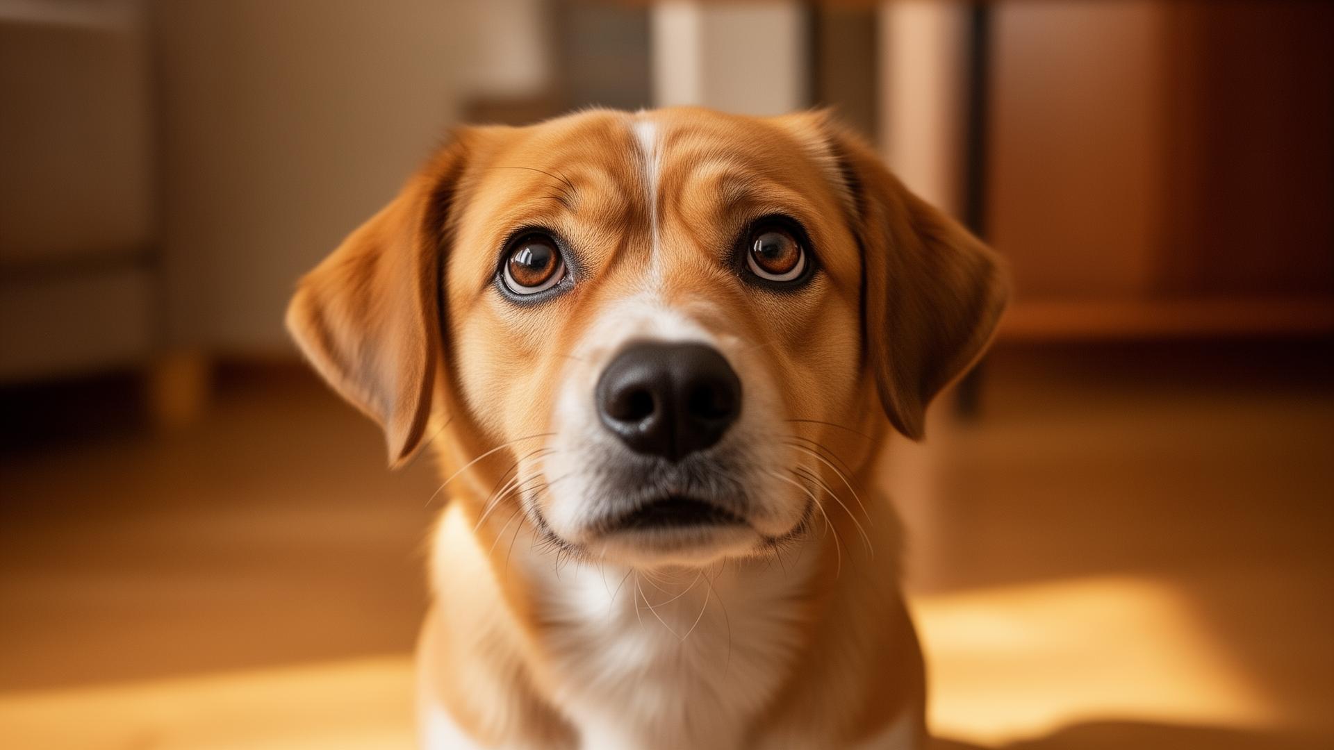 Cachorro com expressão culpada