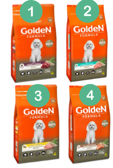 Ração Linha GoldeN Formula (pacote laranja) para cães adultos de pequeno porte
