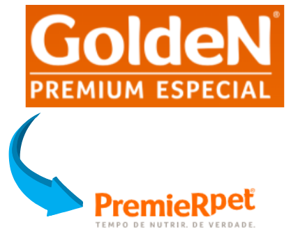 O logotipo da marca de ração GoldeN
